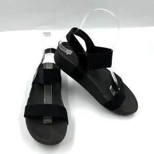 Bare Trap Gazelle Black Open Toe Sling Back Slip On Sandals Women's 7 M